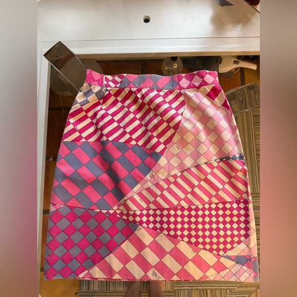 Emilio Pucci Dresses & Skirts - Emilio Pucci Pink Geometric Print A-Line Skirt